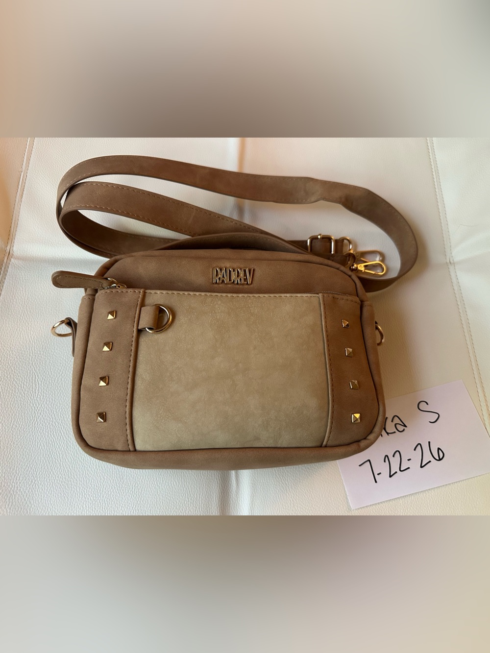 Rav Rev Mini Crossbody in Two Tone Tan